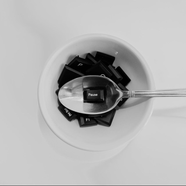 keyboard keys in a bowl